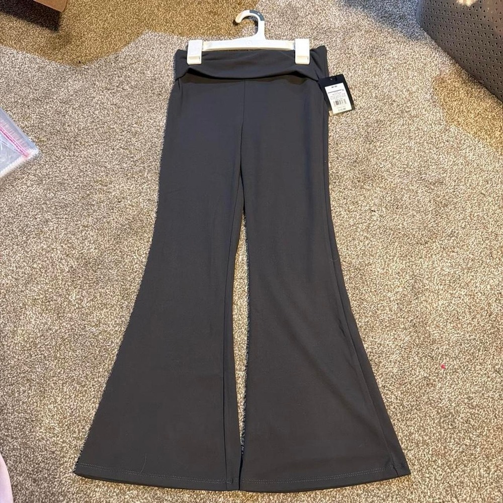 Art Class black flare leggings with fold over waistband